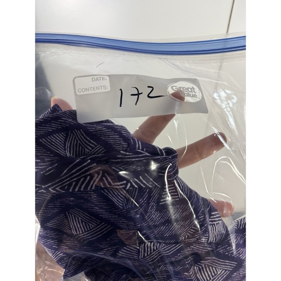 Liz CLAIBORNE Purple Diamond Print Open Front Kimono Short Sleeve Top S/M - Picture 7 of 7